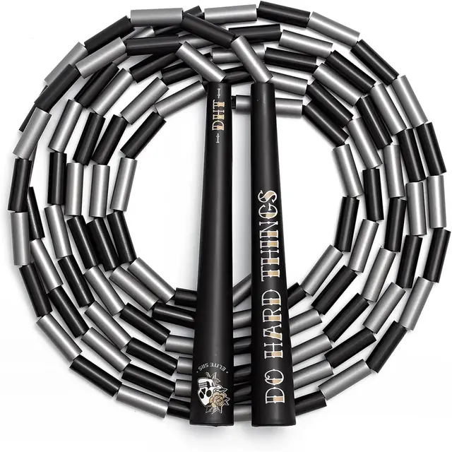 Durable Adjustable Jump Rope with Tangle-Free Beads and Long Handles for All Ages