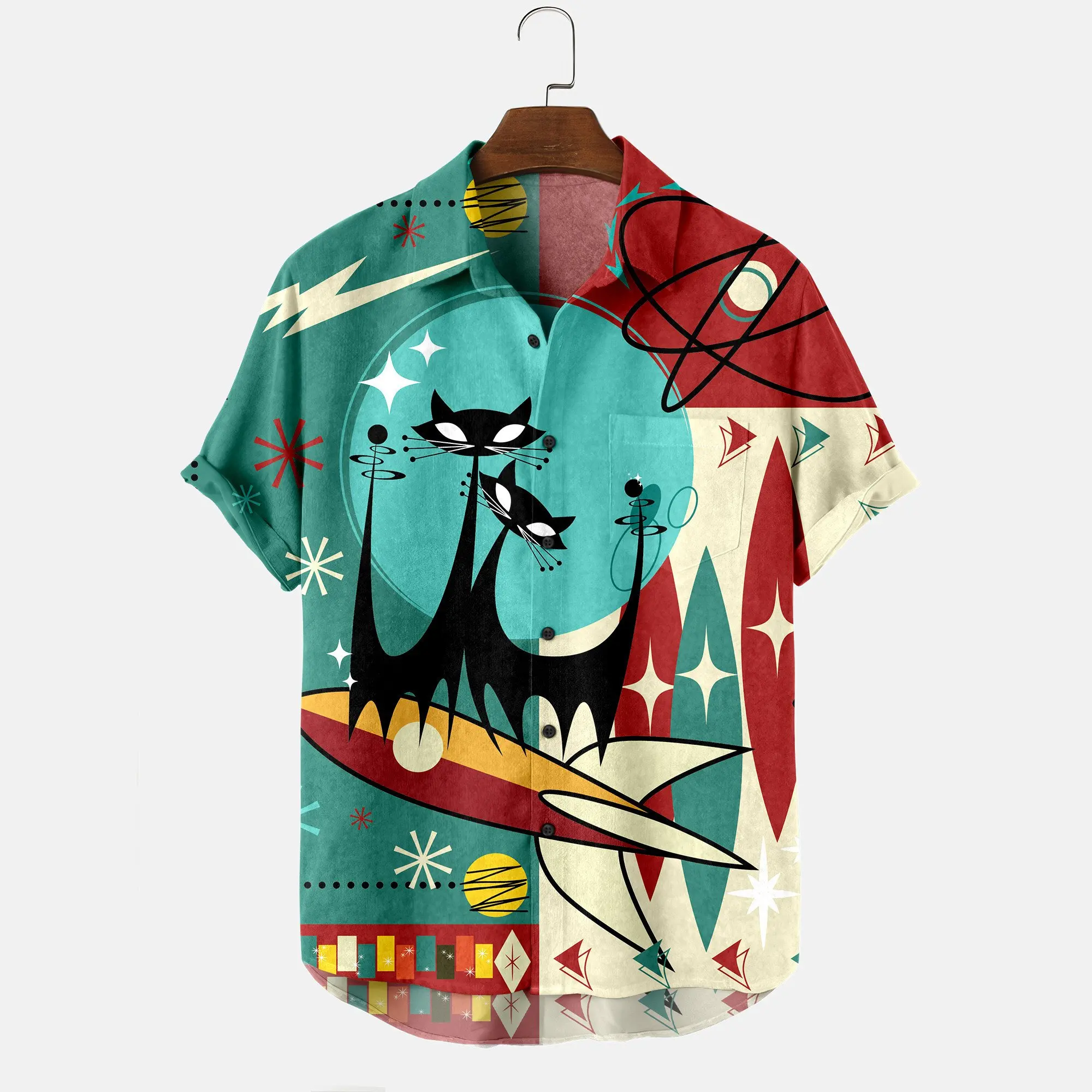 

Cotton Blends Short Sleeve Party Shirts & Tops men-s-top Style 2