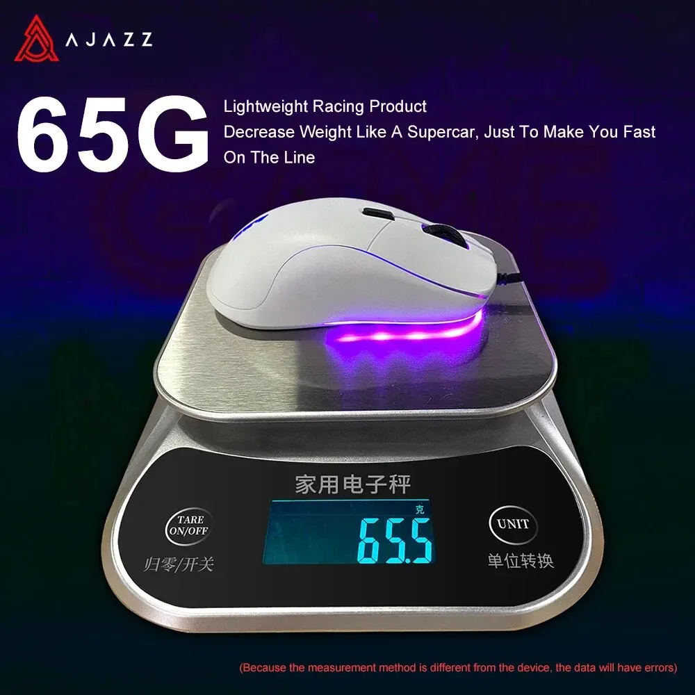 Ajazz AJ129 RGB Wired Mouse Gamer 12400 DPI Optical 7 Buttons USB Mouse Sensor PAW3327 Mice for Computer Laptop Accessories