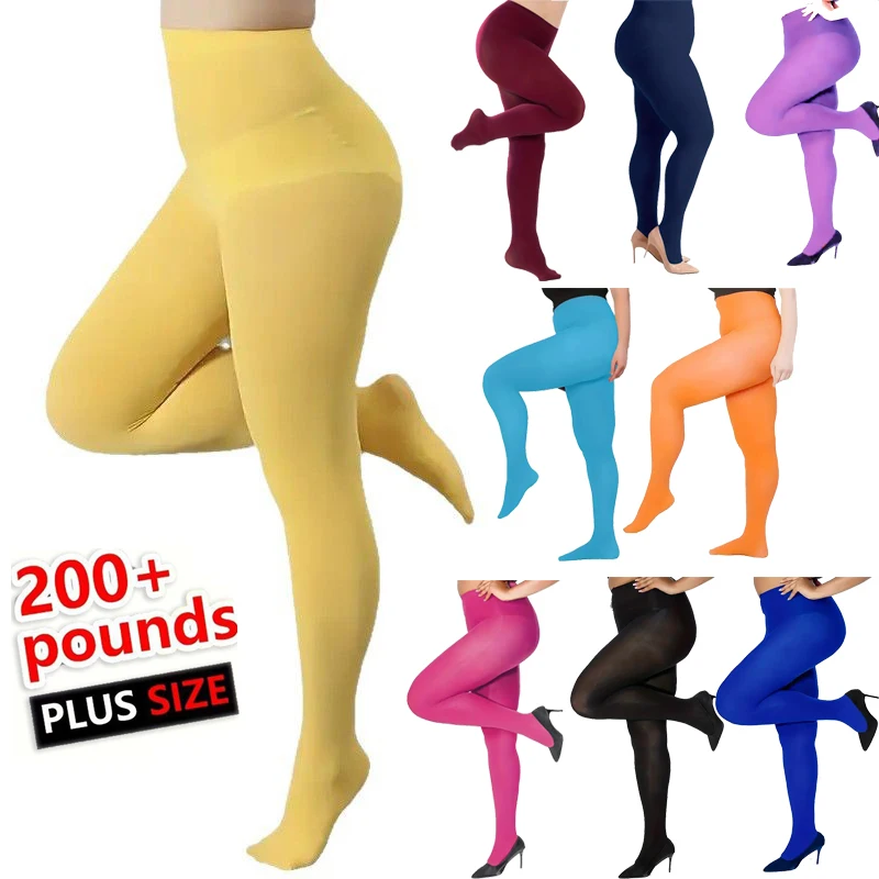 Plus Size 120D Velvet Tights Women Sexy Solid Color Pantyhose 14 Colors Elastic Soft Fashion Leggings