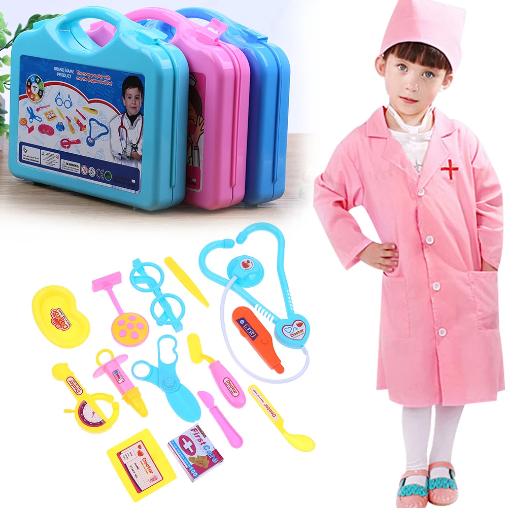 15pcs Children Doctor Suitcase Portable Plastic Medical Toy Kits Scientific Experimental Equipment Lightweight for Boy Girl Gift 3