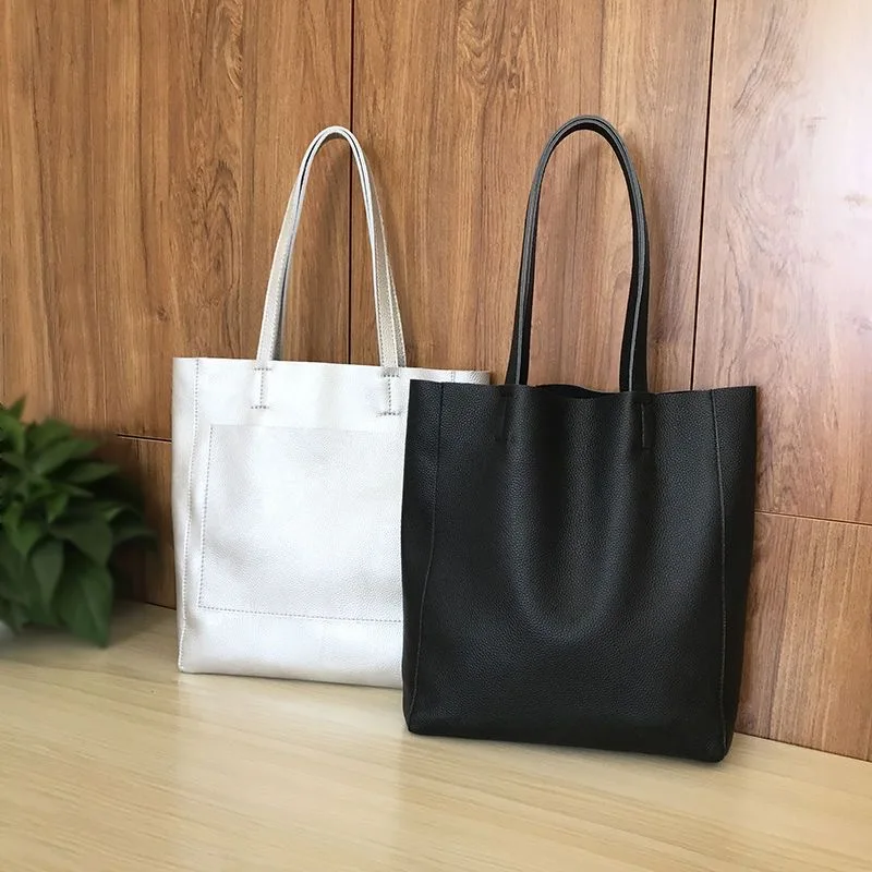 

Women Handbag Black Genuine Leather Bags Female Tote Bag Handmade Handbags Large Capacity Real Leather Tote Bags Luxury