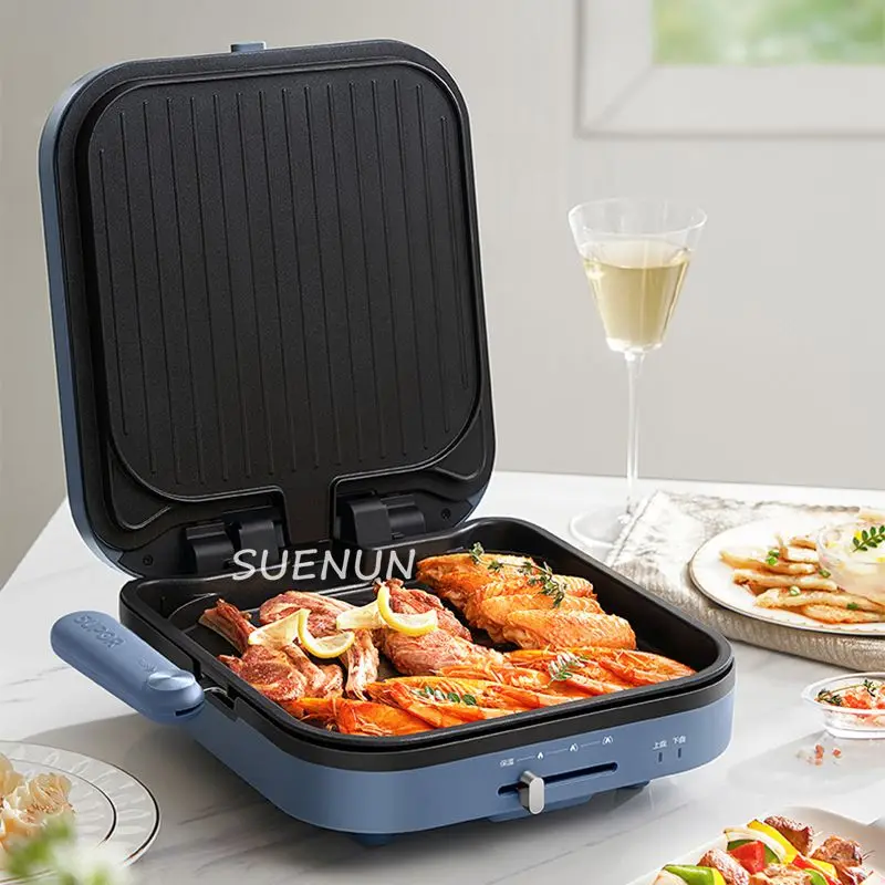 Electric griddle for household deepening and enlarging baking pan with double-sided heating can be disassembled and washed