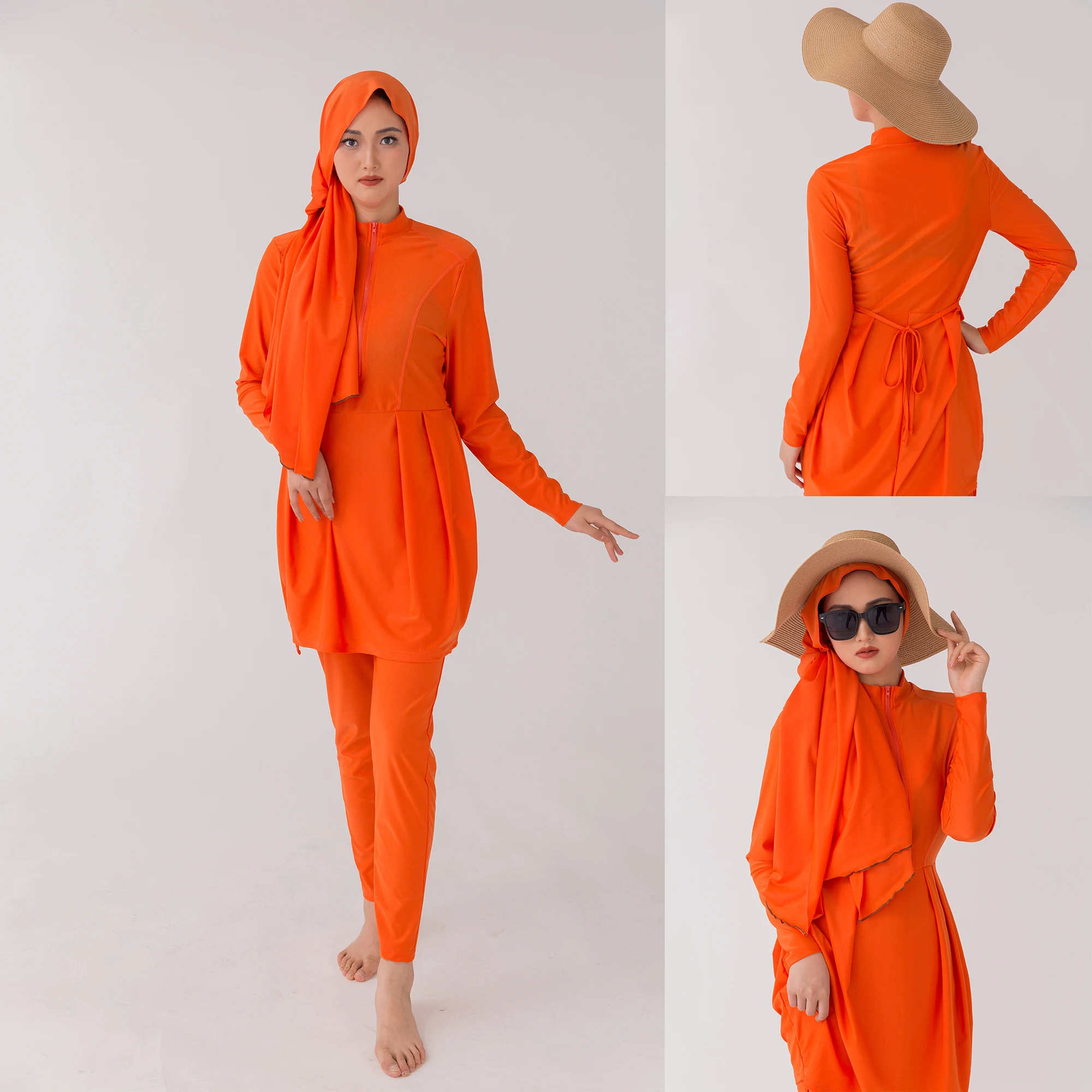 orange swimming suite very cute color