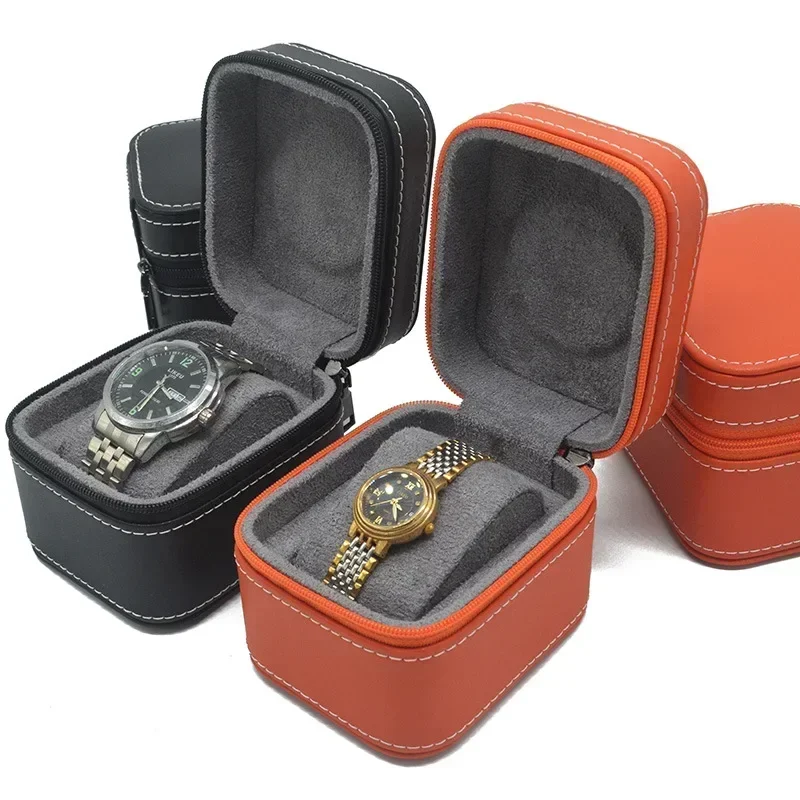 Travel Watch Organizer | Single Watch Case PU Leather Travel Box with Removable Cushion... - SKU SWC00841 - UGI Packaging