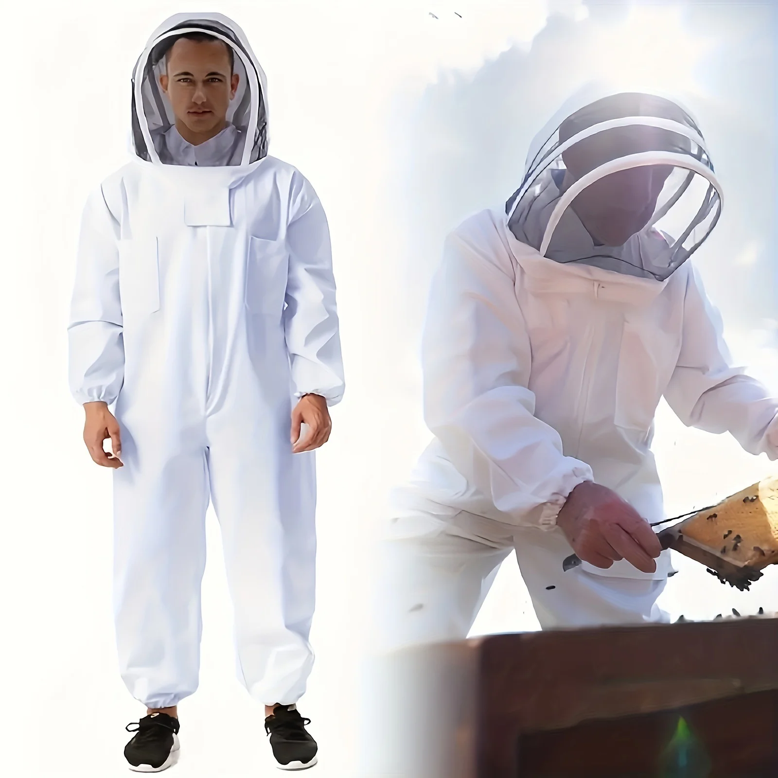 Adult Beekeeping Suit Anti Bee Jumpsuit Breathable Beekeeping Clothing Professional Safe For Beekeepers Tools