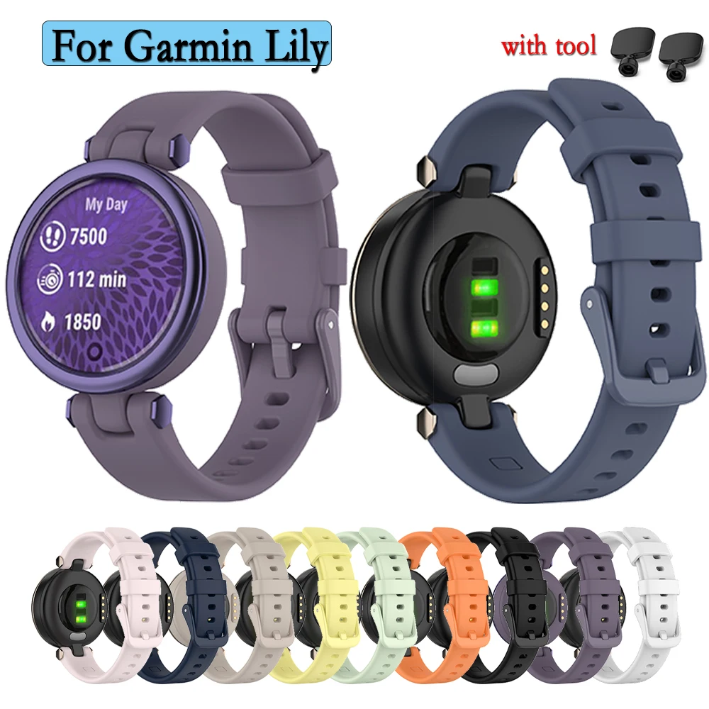 

High Quality Silicone Strap For Garmin Lily One Color Durable Bracelet With Special Disassembly Tools Accessories