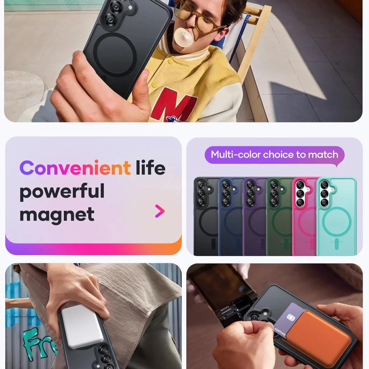 Matte Translucent Magnetic Wireless Charging Phone Case with MagSafe Compatibility