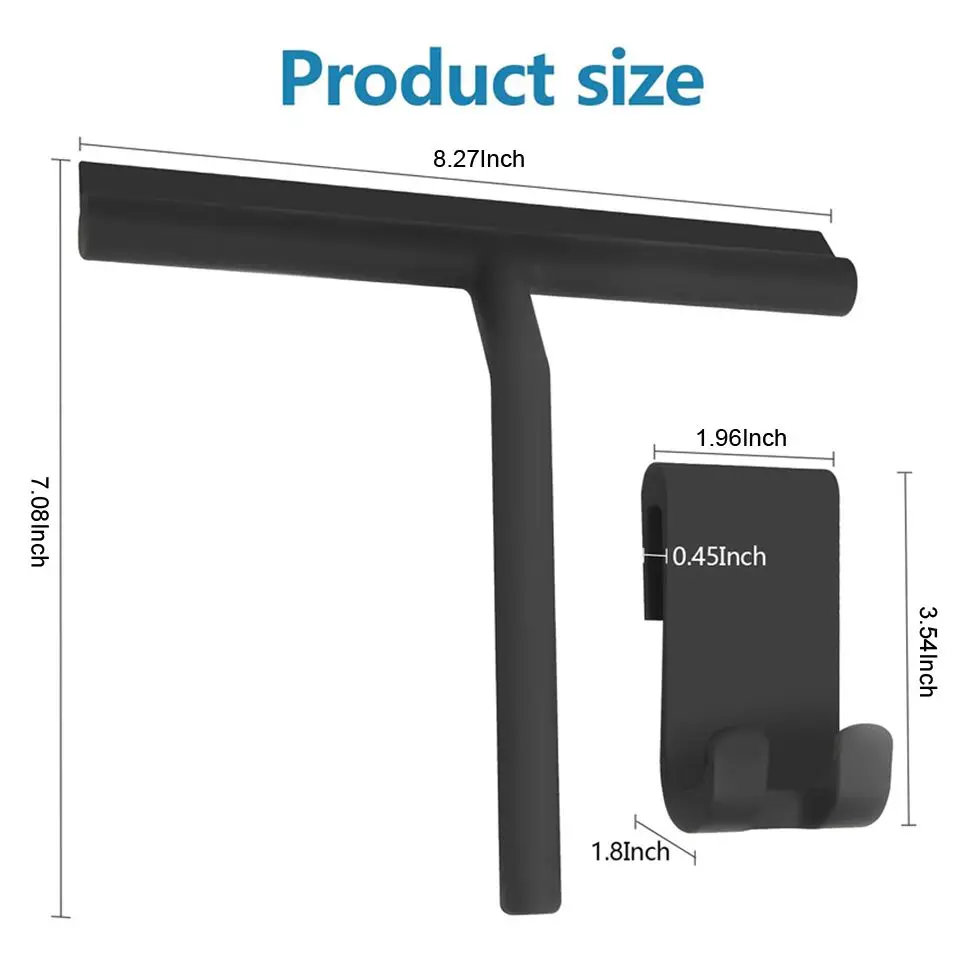 Shower Squeegee Glass Scraper Window Cleaning Tool with Handle Floor Wall Hanging Mirror Washing Wiper Hanger