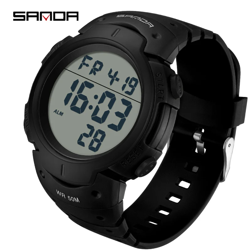 

SANDA Top Luxury Brand Digital Men Sports Watch LED Luminous Wristwatches Boy And Girl Electron Waterproof Student Stop Watches