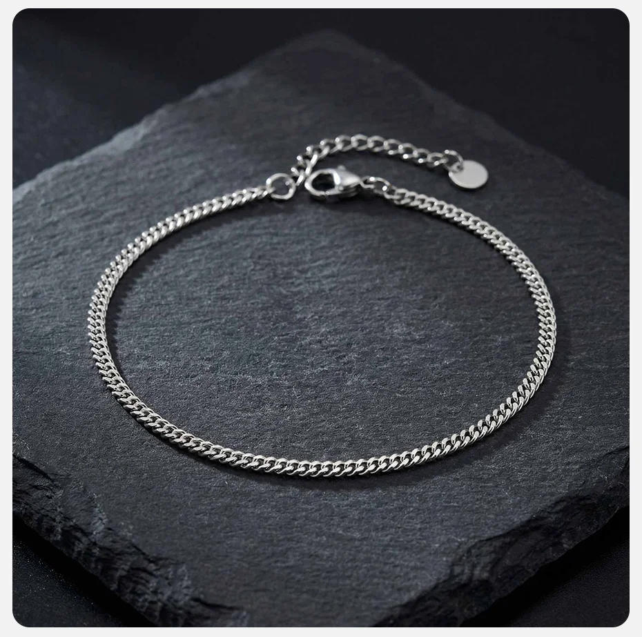 Vnox wasserdichte Fußkettchen aus Edelstahl für Damen und Herren, silberfarbenes, lässiges Fußkettchen, verstellbare Länge, Strand-Schmuck, Geschenke – Detail 11
