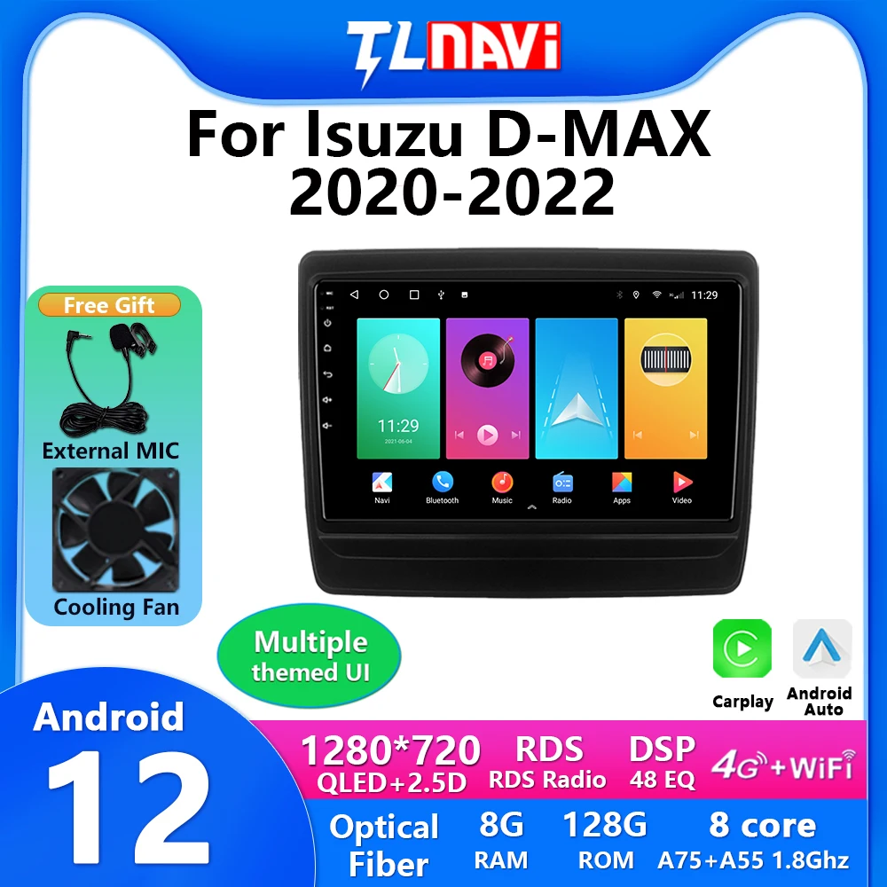 Android 12 Car Radio For Isuzu D-max Dmax 2020-2022 Video Multimedia  Bluetooth Player Navigation Gps 4g Carplay Autoradio