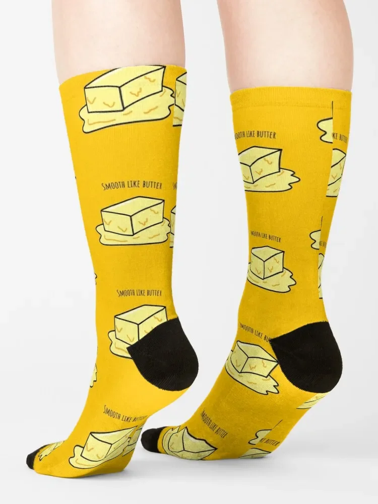 Smooth Like Butter - Kawaii Hand Drawn Butter Socks Soccer summer Hiking boots Socks Man Women's