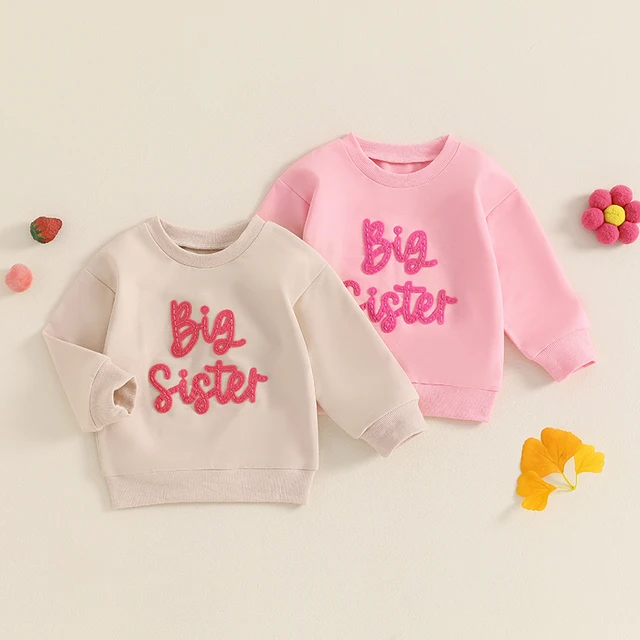 2024-05-27 Lioraitiin Autumn Sweatshirts for Girls Long Sleeve Crewneck Letter Embroidery Loose Fit Pullover Tops 1