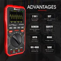TOOLTOP ET2010A 1MHz Handheld Digital Oscilloscope 2.5Msps Automatic True RMS Multimeter AC 10A 600V High Voltage Oscilloscope 2