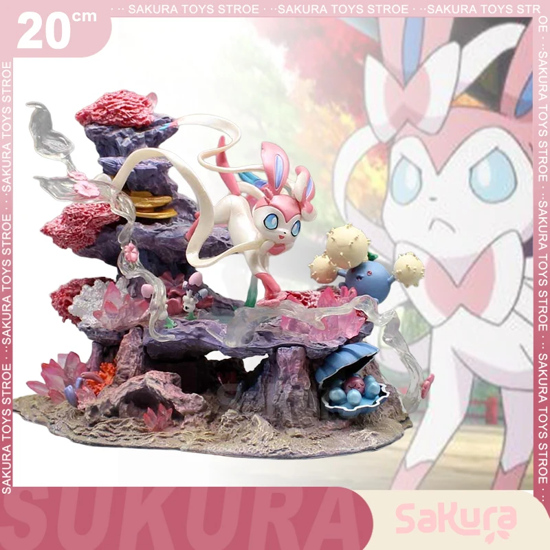 

Pokemon Figure Games Sylveon Anime Figurine Fairy Eevee Dream Scene 20cm Pvc Collectble Decor Models Birthday Gift Doll Toys Gk