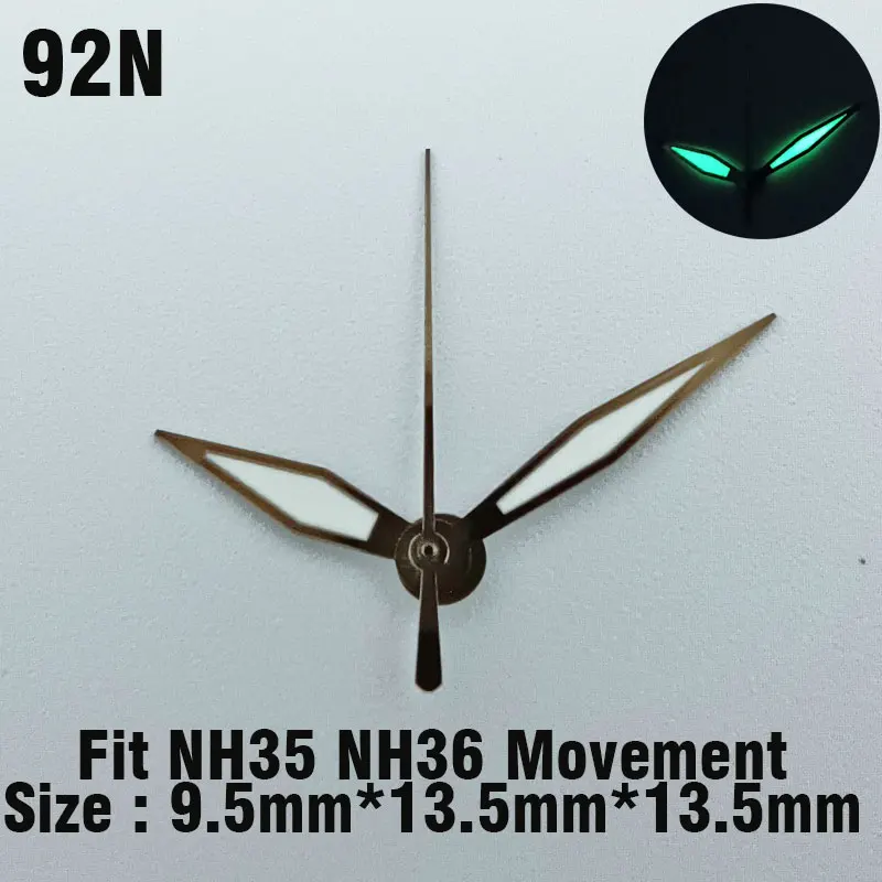NH35 핸드 워치 핸드 포인터, NH36 NH35 4R35 4R36 무브먼트, 녹색 발광 SKX007 시계 교체 부품 조립 액세서리