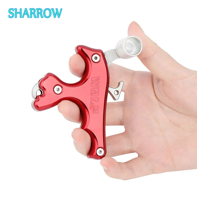 1pcs Archery Bow Release 3 Finger Thumb Trigger Release Aid Aluminum Alloy for Outdoor Compound Bow Hunting Shooting Training aluminum alloy shutter trigger