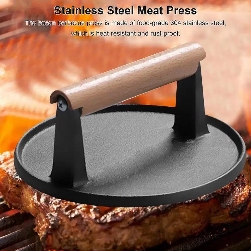 Burger Smasher Hamburger Press Tool Durable Stainless Steel Hamburger Press  Non-stick Food Grade Smasher Tool for Grilling
