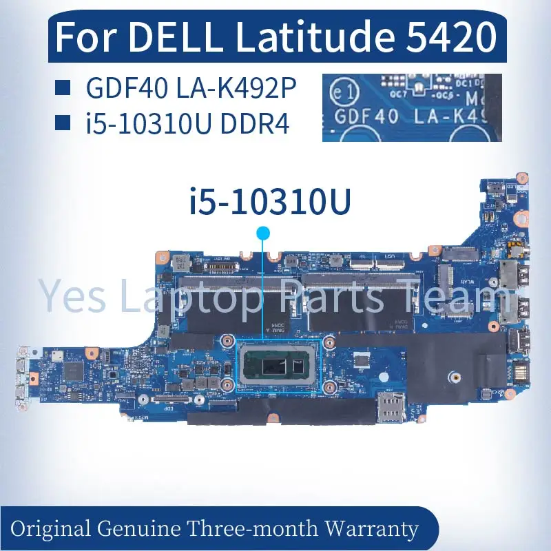 

For DELL G3 3579 3779 Laptop Mainboard GDF40 LA-K492P CN-0CCCJ0 0CCCJ0 CCCJ0 SRGKX i5-10310U DDR4 Notebook Motherboard Tested