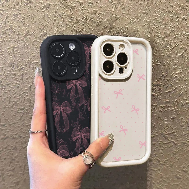Cartoon Pink Bowknot Soft Case - Cute and Stylish Protective Cover