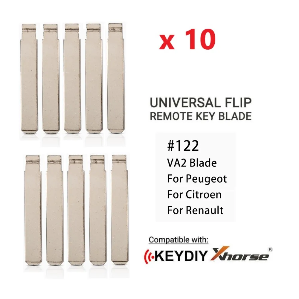 

10Pcs Original Key Blade Folding KD JMD Uncut Car Key Blade #122 VA2 Blade For Peugeot Citroen C4L Renault Universal