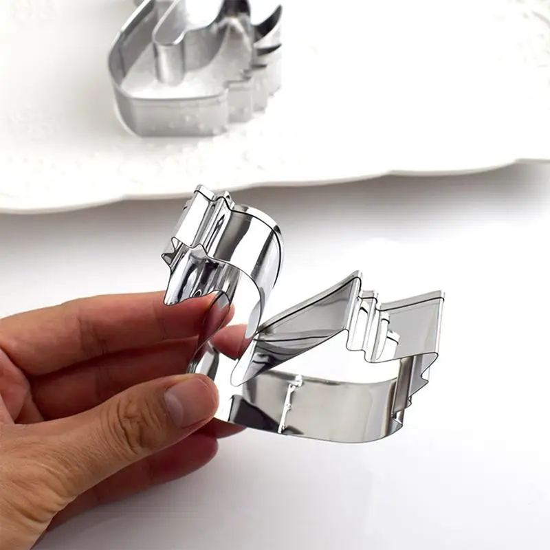 2pcs Swan Cookie Cutter Stainless Steel Party Cake Molds Biscuit Cutters Baking Tool Mould Stamp Baking Molds