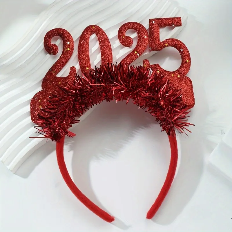 1PC Christmas Headband, 2025 Christmas Headband, Women's Hair Accessories, Photo Props, Holiday Party Decorations
