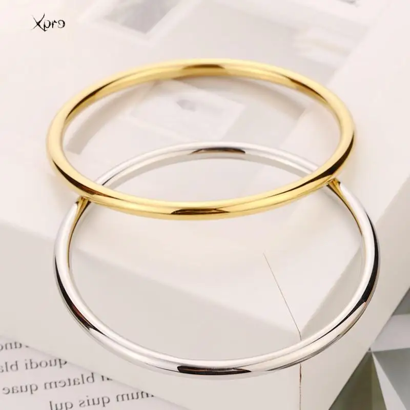 Stainless Steel Bracelet For Women Round Minimalist Elegant Gold Color Women's Accessories Popular Jewelry