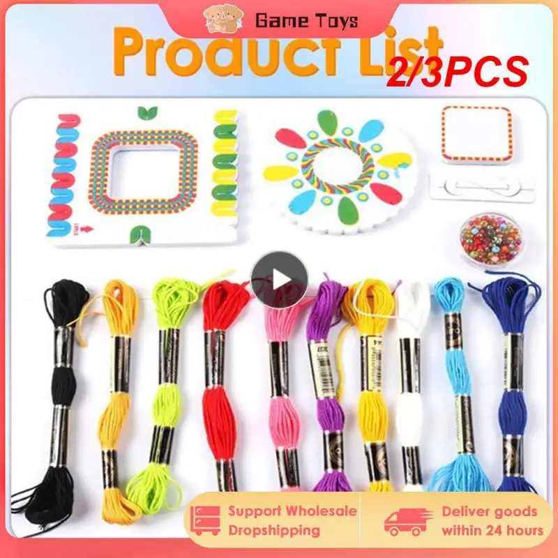 

2/3PCS Fun Handmade Jewelry Safe Handmade Gift Must-have Unique Party Activity Stylish Beaded Bracelet Colorful Kids Craft