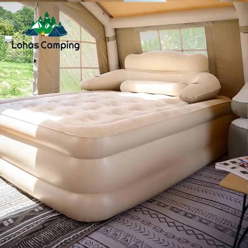 LohasCamping Automatic Inflatable Air Bed with Backrest Camping