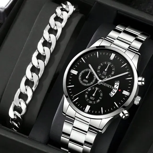 Mode hommes montre de luxe calendrier Quartz montre-Bracelet montres d'affaires homme horloge mâle Bracelet montre-Bracelet 1