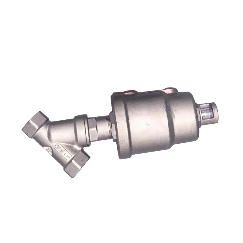 

304 stainless steel head angle seat valve DN15 high-temperature pneumatic actuator steam Y-type threaded valve