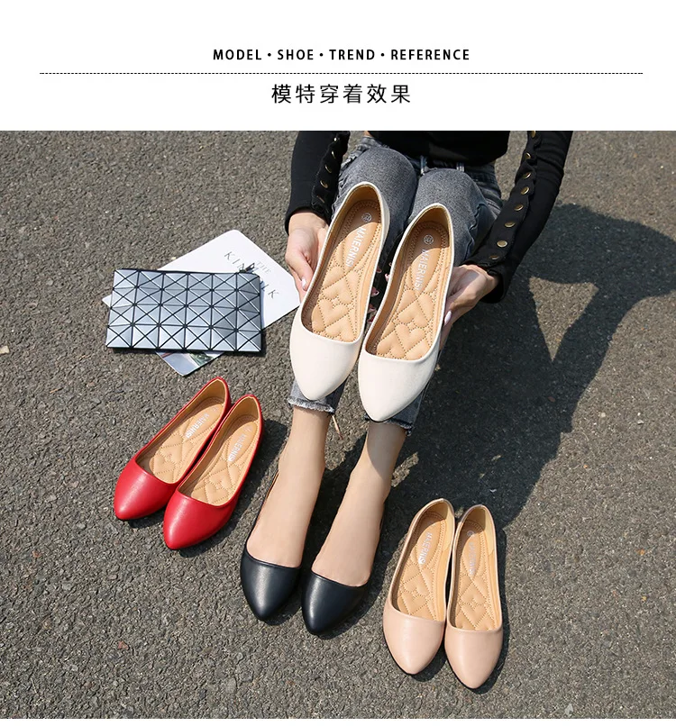 Zapatos planos con punta estrecha para mujer