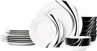 18-Piece Dinnerware Set for 6, Microwave & Dishwasher Safe Plates Bowls Dishes Complete Kitchen