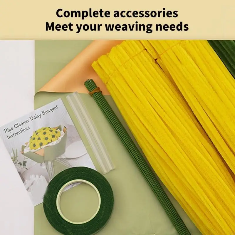 Bouquet Rohrreiniger für Handwerk Rohrreiniger Blüten Set Pipecleaner Craft Kits Rohrreiniger Blumenherstellung Kits Y08E – Detail 9