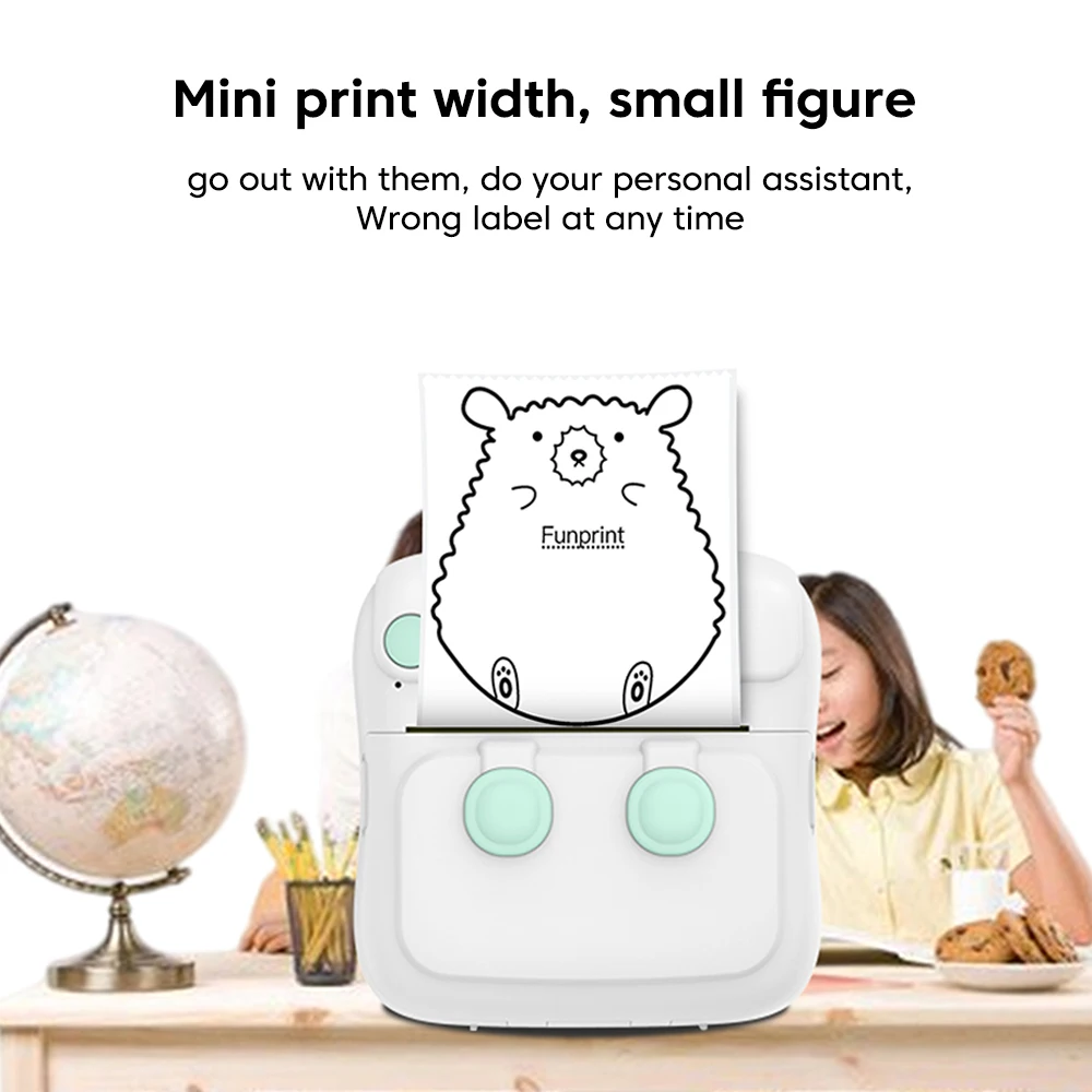Mini Impressora Auto-adesiva Colorida Papel Térmico Etiqueta de Etiqueta sem Fio Bluetooth Impressora Fotográfica Inkless 57 Milímetros - Imagem 6