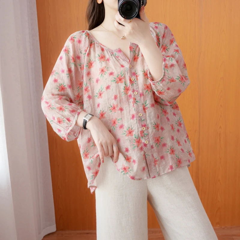Sweet Floral Blouses Maternity Summer Top Fashion Printing Button Fly Pregnancy Loose Shirts Plus Size Pregnant Woman Blouses summer shirt maternity tops