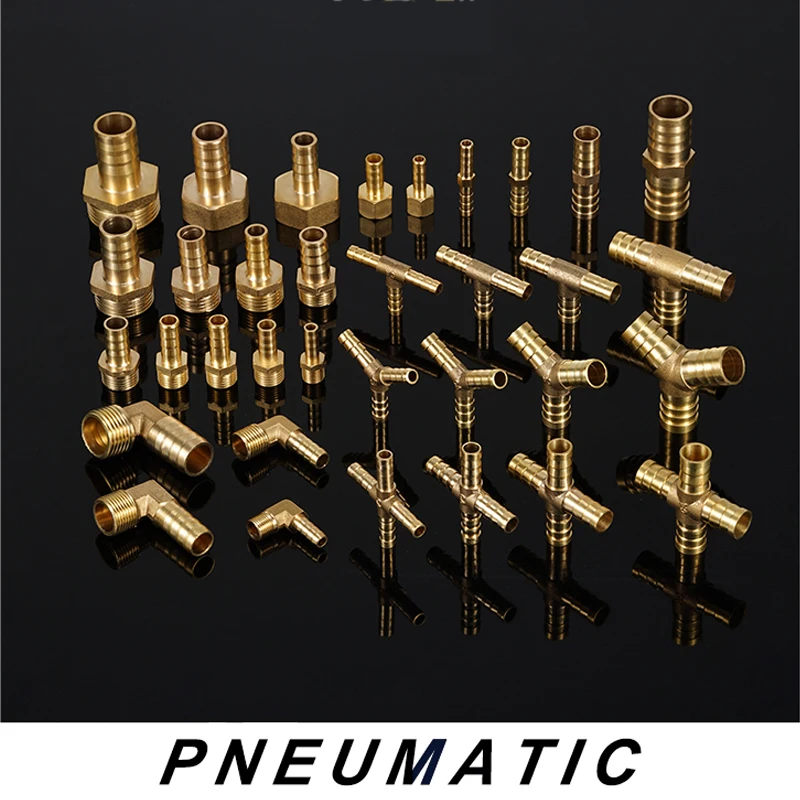 Pagoda Connector 6 8 10 12 14mm Hose Barb Connector Tail Thread 1/8 1/4 3/8 1/2 BSP Thread Brass water pipe fitting