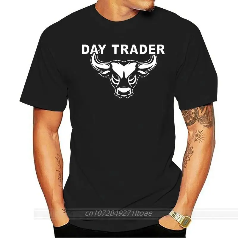 Day Trading T-Shirt Bitcoin Magical Bull Stock Market T Shirt Uomo Divertente Grafica Tee Shirt Wall Street Fashion Day Commerciante Tshirt