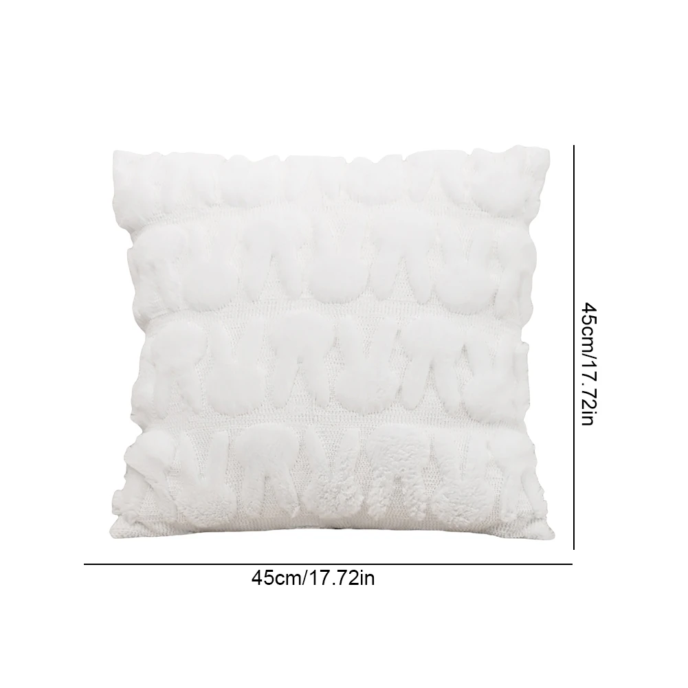 Easter Bunny Soft Cushion Case 45x45cm Plush Rabbit Jacquard Pillowcase Bunny Faux Fur Pillow Case for Living Room Bedroom