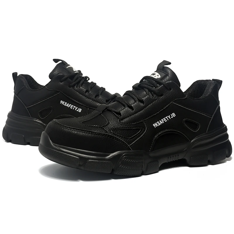 Waliantile Men New Work Safety Shoes For Daily Construction Working Boots Steel Toe Puncture Proof Indestructible Sneakers Male