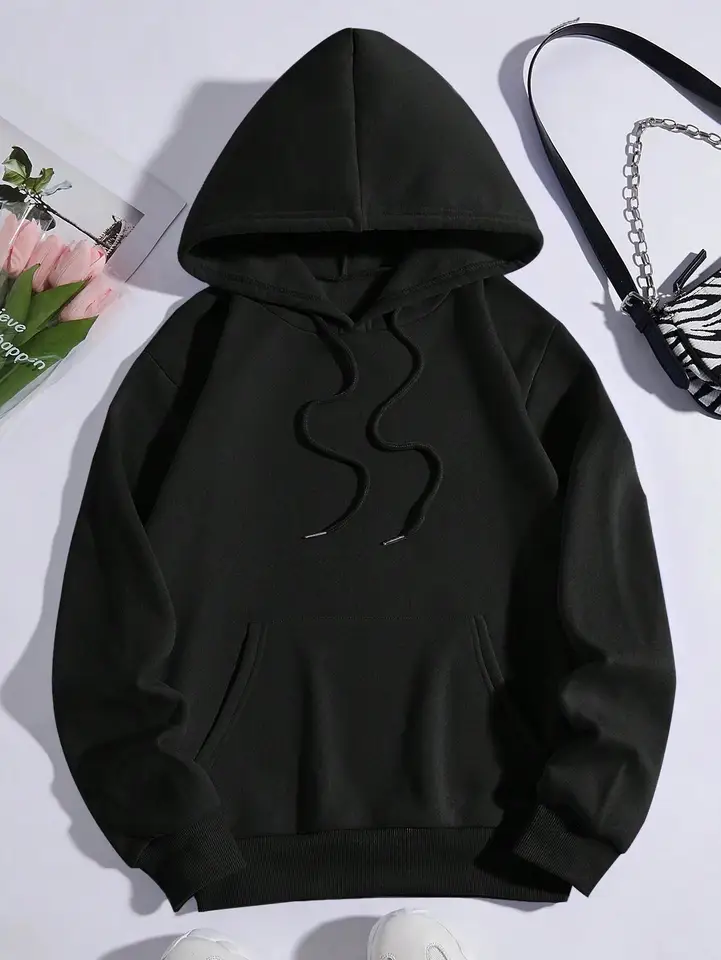Chaqueta Casual De Color Liso Para Mujer Con Capucha Y Manga | Envío Gratis