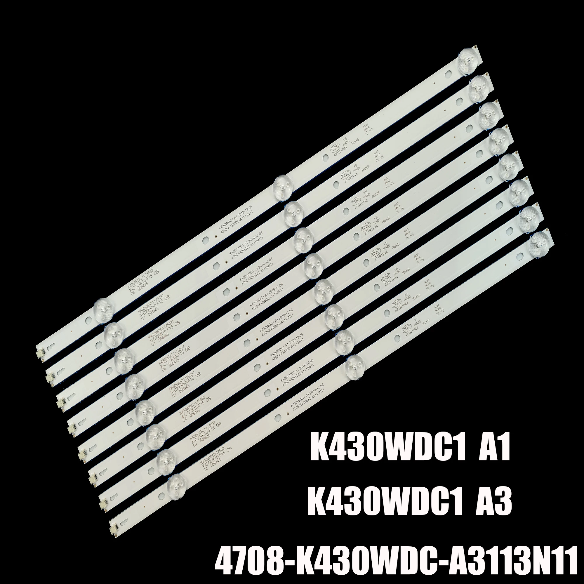 Faixa de Retroiluminação Led Lâmpadas para 4708-k43wdc-a3113n11 Le43e6850 K430wdc1 L43e6800 43hff5952 t3 43pfs4012 12 43l1600c 43pf3012 t3