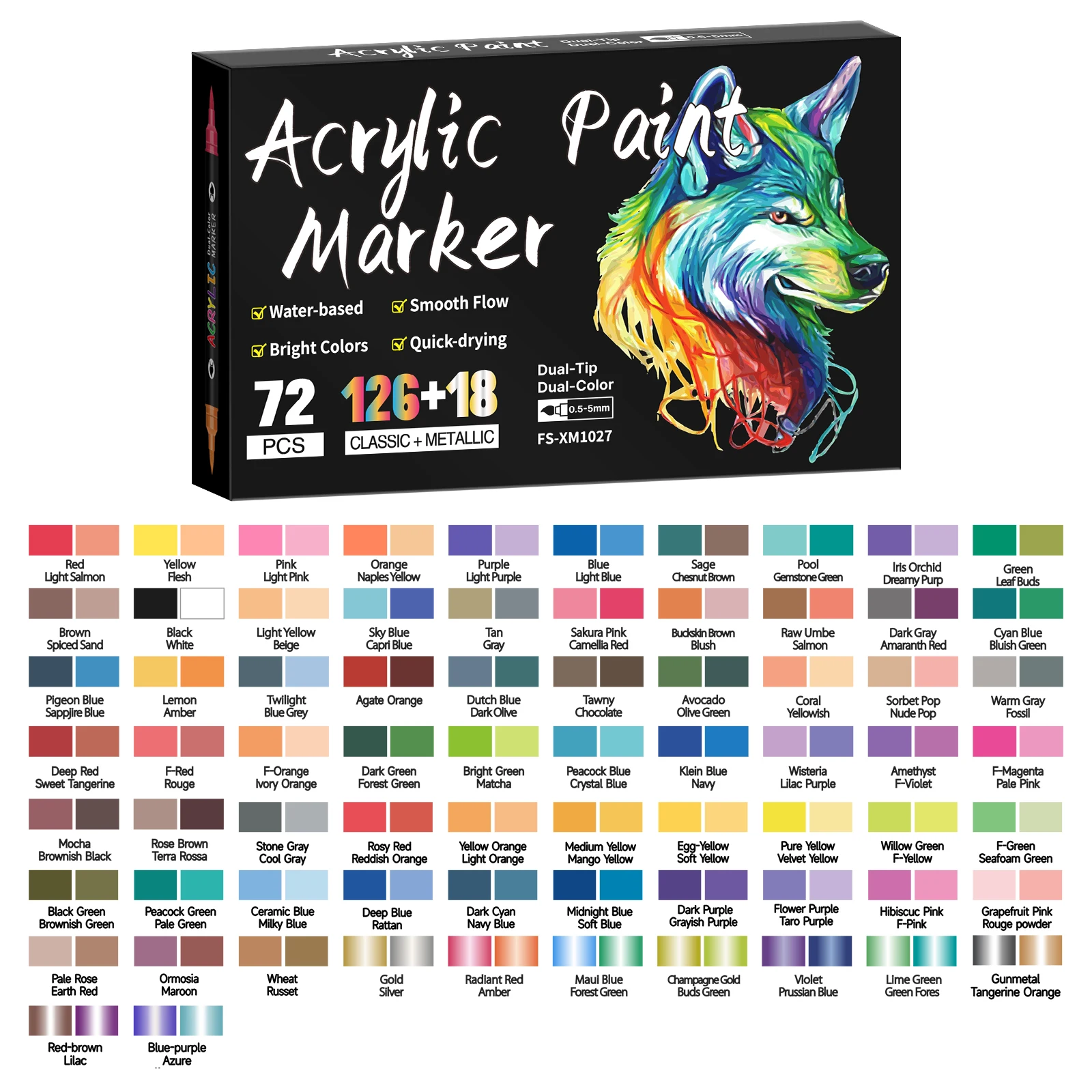 24-240 Farben Kunst-Marker-Set, Zweifarbige Doppelspitzen-Acrylfarbstifte, Zeichenmarker für DIY-Bastelarbeiten – Detail 4