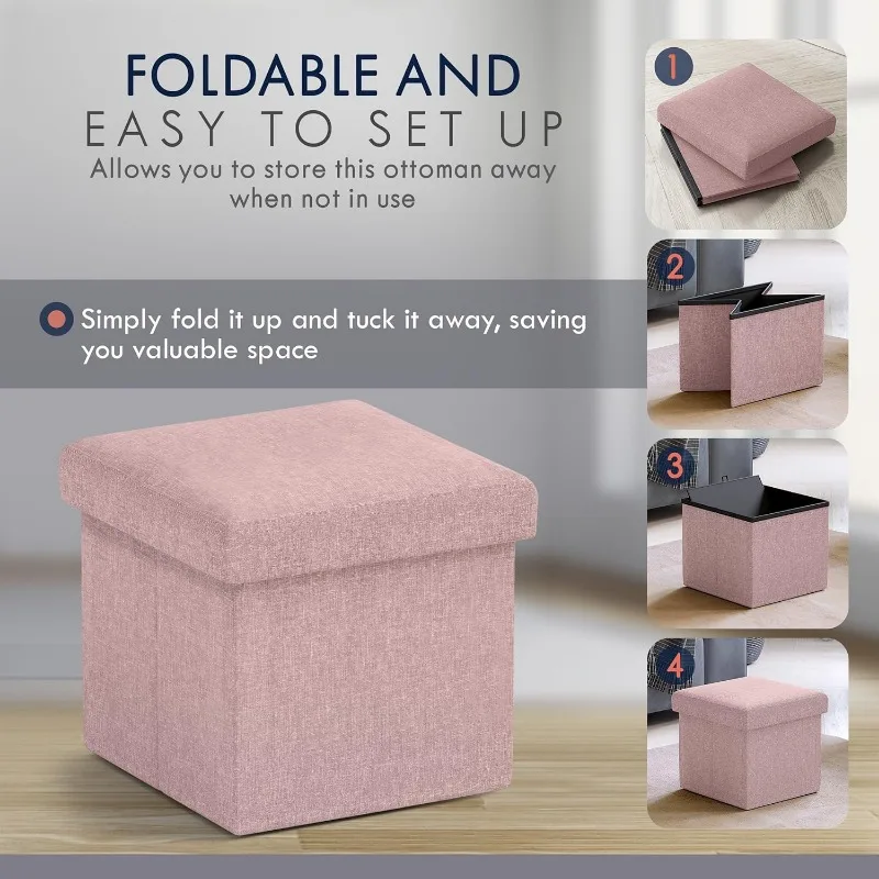 Storage Box Multi-functional Foldable Furniture Large Capacity Footstool Waterproof Fabric Storage Ottoman Foldable Rest Stool