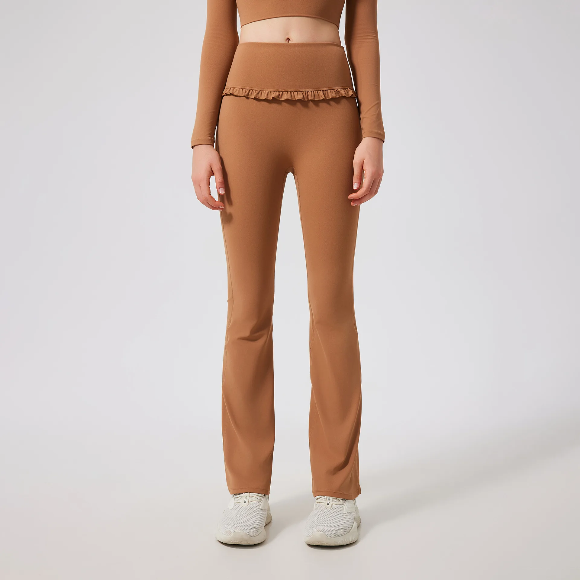 Women Flare Pant Yoga Falbala Sport Bell-bottoms Leggings Hip Lifting Running Flared Trouser Girls Elastic Gym Fitness Slim Pant