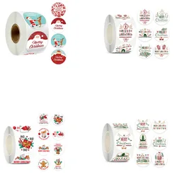 50-500PCS Children's Christmas gift label stickers Merry Christmas Decoration label Cute Handmade Stationery Seal Labels