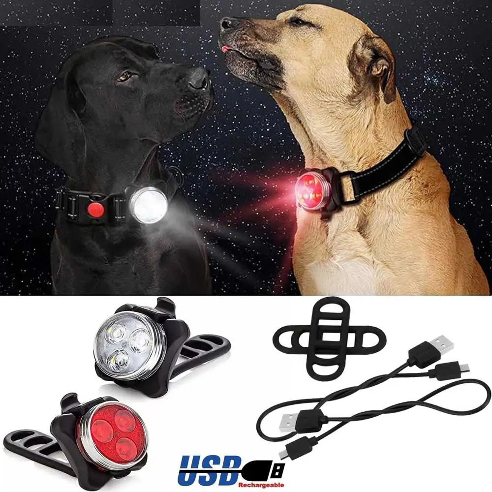 

Safety Dog LED Light 4 Modes USB Rechargeable Aluminum Alloy Waterproof Outdoor Night for Pet Collar Harness Leash Accessories