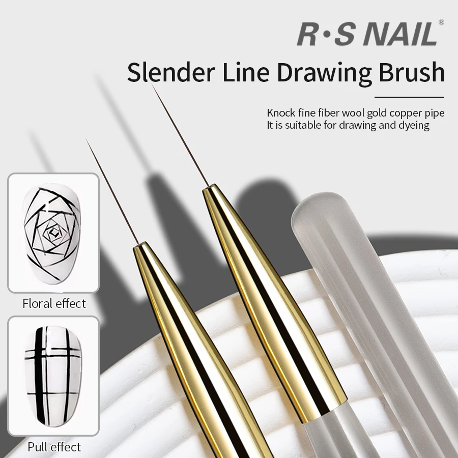 Nail Art Brushes RSNAIL French Stripe Nail Line Painting Pen 18mm Slender Long Line Drawing Brush UV Gel DIY Manicure Tool